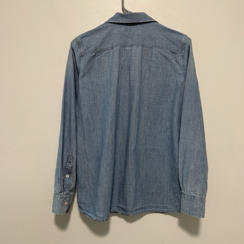 Lauren Ralph Lauren Classic Blue Denim Button Front Shirt Size Medium - Picture 4 of 6